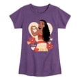 thumbnail image 1 of Disney Princess - Love Moana - Toddler and Youth Girls Short Sleeve Graphic T-Shirt, 1 of 5