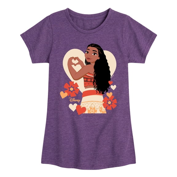 Disney Princess - Love Moana - Toddler and Youth Girls Short Sleeve Graphic T-Shirt