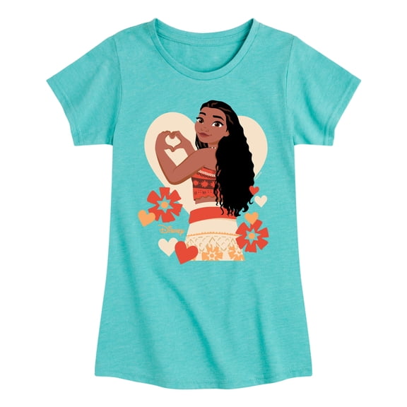 Disney Princess - Love Moana - Toddler and Youth Girls Short Sleeve Graphic T-Shirt