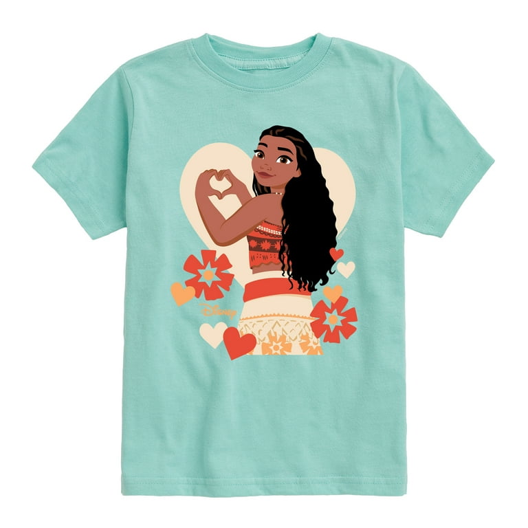 Disney Princess - Love Moana - Valentine's Day - Youth Fine Jersey Short  Sleeve Graphic T-Shirt