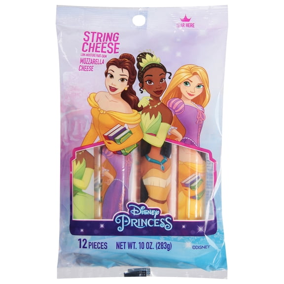 Disney Princess Low-Moisture Part-Skim Mozzarella String Cheese, 10oz Bag, 12 Count