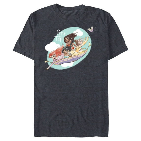 Disney Princess Magic Carpet Girls Trip - Short Sleeve Blended T-Shirt for Adults - Customized-Navy Heather