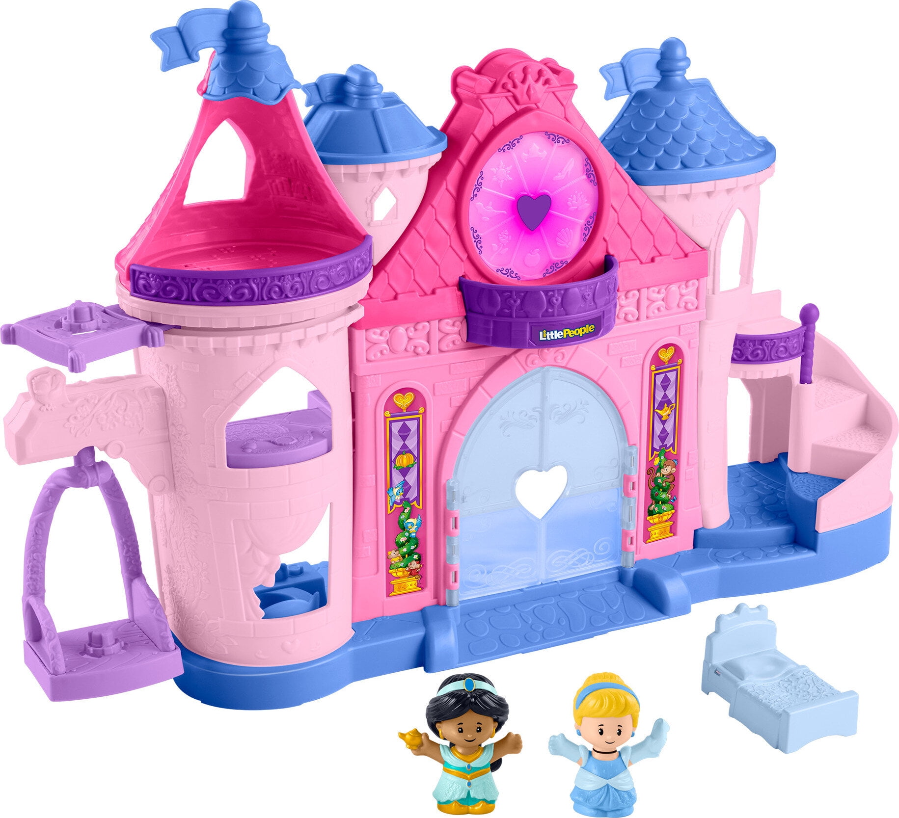 Disney Princess Magical Lights & Dancing Castle Little People Toddler Playset, 2 Figures