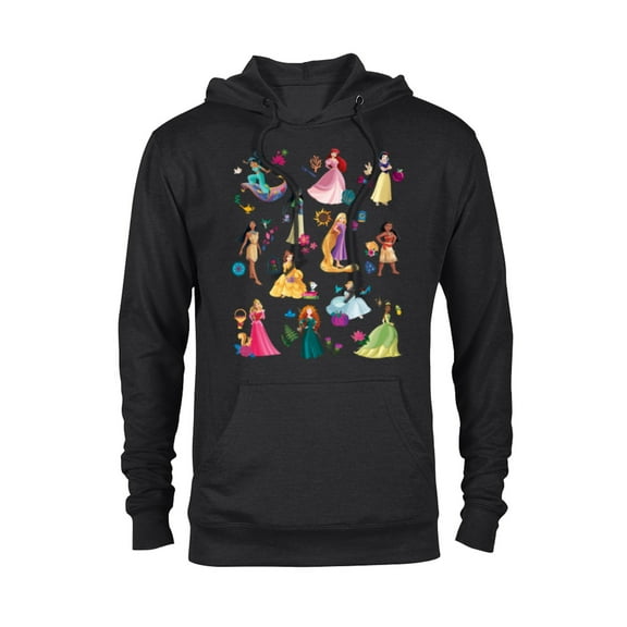 Disney Princess Magical Print - Pullover Hoodie for Adults - Customized-Black