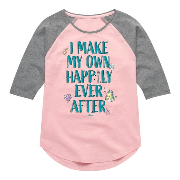 Disney Princess - Make My Own Happily Ever After - Toddler & Youth Girls Raglan Graphic T-Shirt