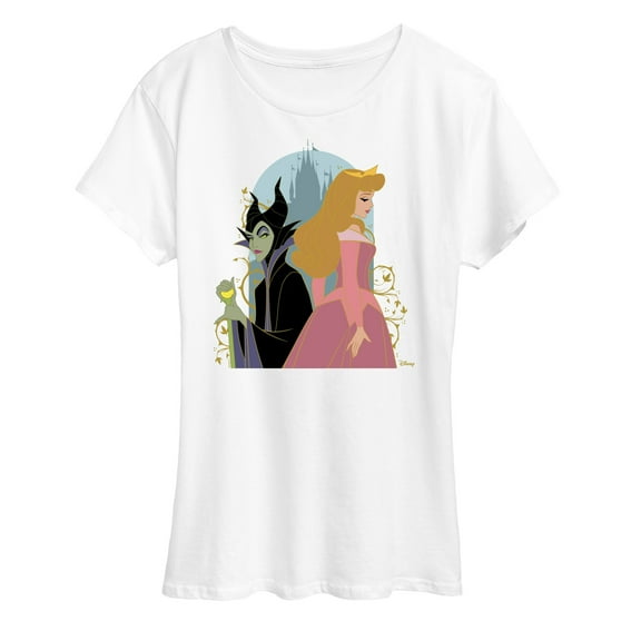 Disney Princess - Malifecent And Sleeping Beauty  - Women's Short Sleeve Graphic T-Shirt