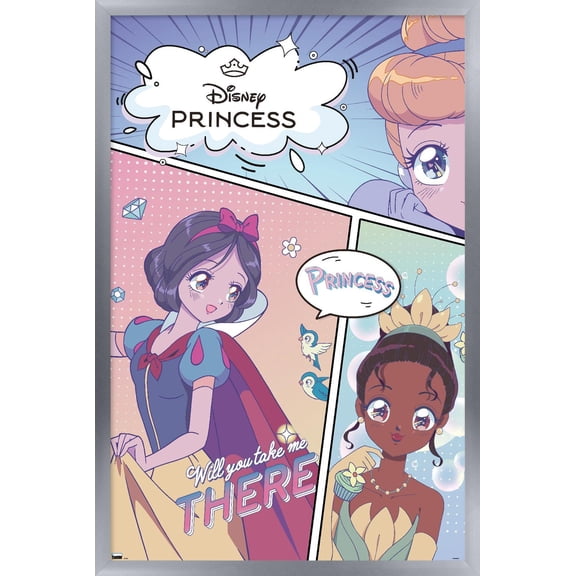 Disney Princess: Manga - Faces Wall Poster, 22.375" x 34" Framed