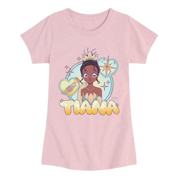 Disney Princess - Manga Tiana Girls' Fitted Short Sleeve Graphic T-Shirt