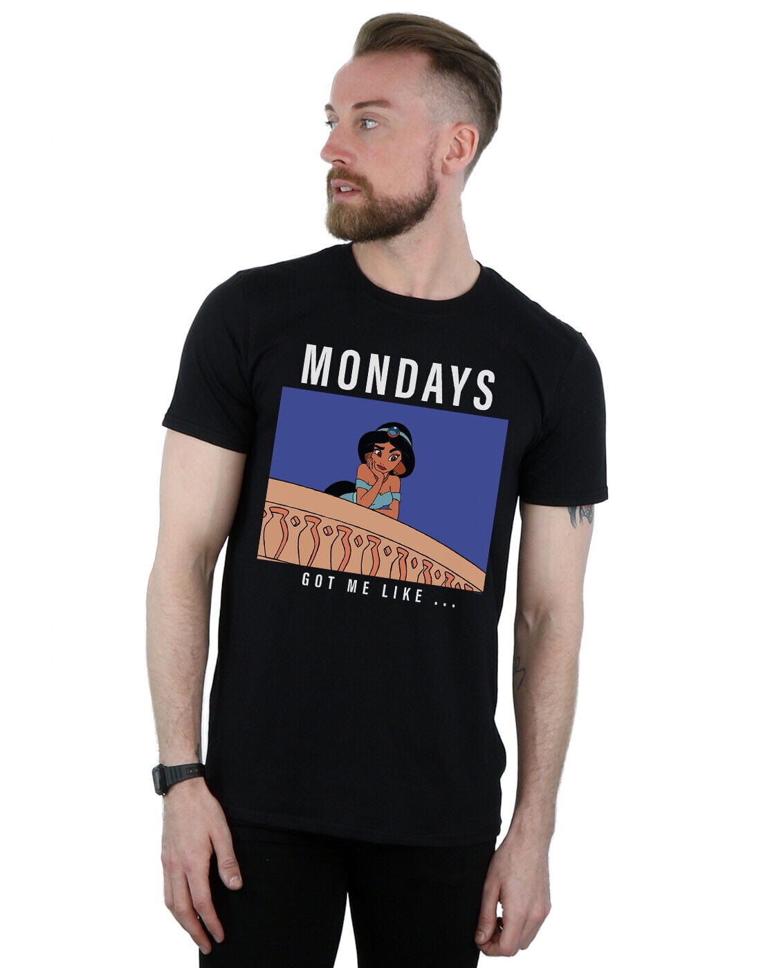 Disney Princess Men's Jasmine Mondays Got Me Like T-Shirt - Walmart.com