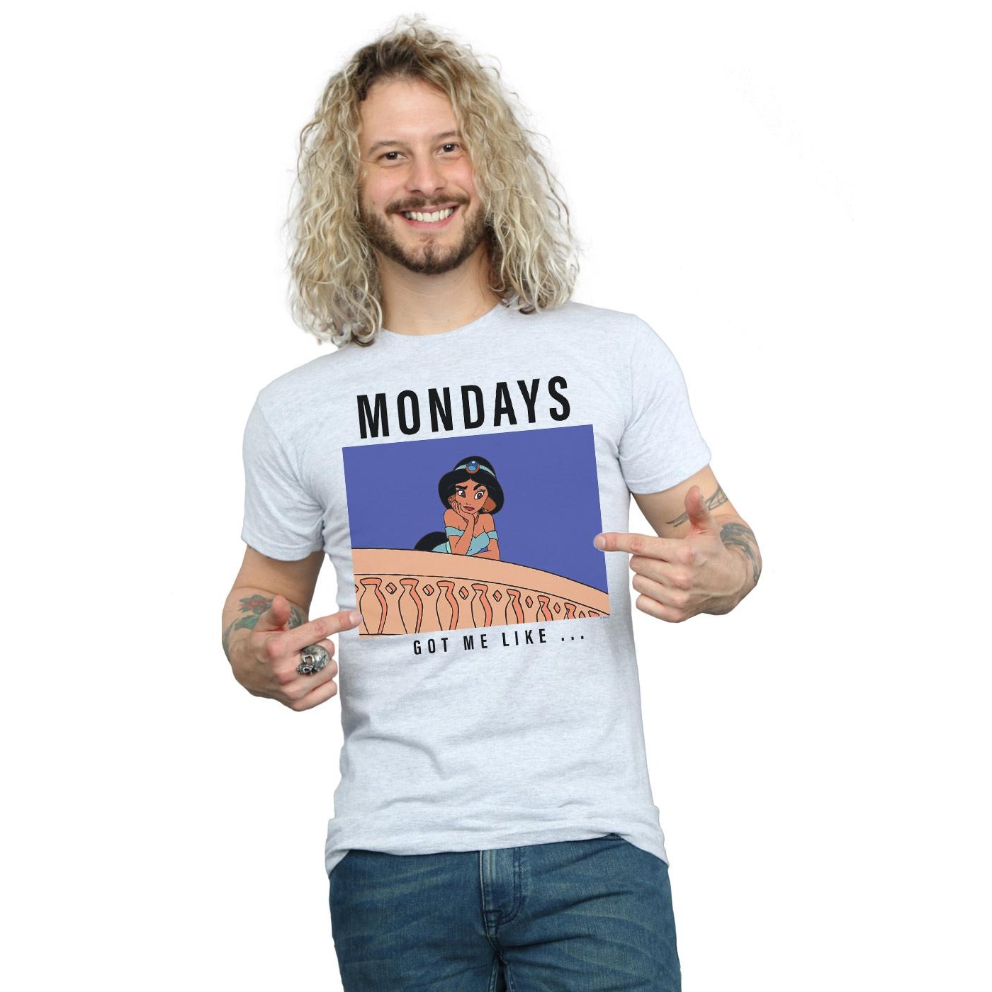 Disney Princess Mens Jasmine Mondays Got Me Like T-Shirt - Walmart.com