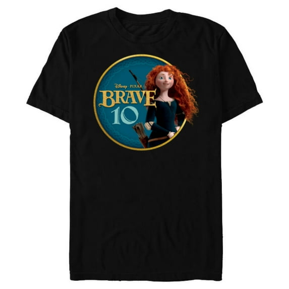 Disney Princess Merida Brave 10th Anniversary - Short Sleeve Blended T-Shirt for Adults - Customized-Black