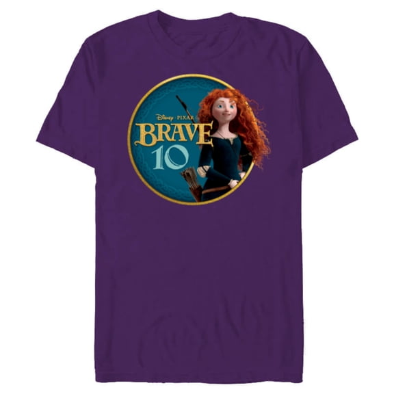 Disney Princess Merida Brave 10th Anniversary - Short Sleeve Blended T-Shirt for Adults - Customized-Purple