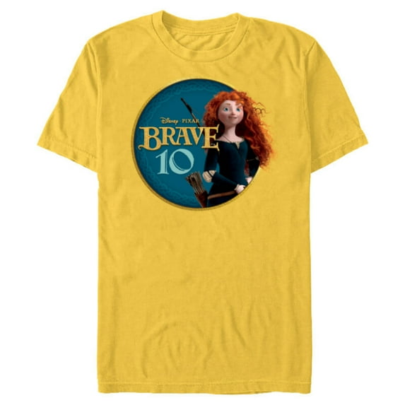 Disney Princess Merida Brave 10th Anniversary - Short Sleeve Blended T-Shirt for Adults - Customized-Yellow