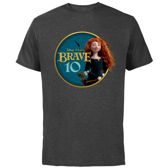 Disney Princess Merida Brave 10th Anniversary - Short Sleeve Cotton T-Shirt for Adults - Customized-Charcoal