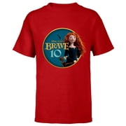 Disney Princess Merida Brave 10th Anniversary - Short Sleeve T-Shirt for Kids - Customized-Red