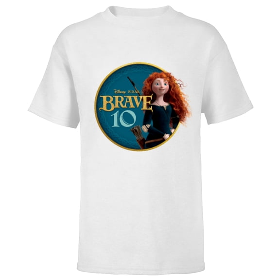 Disney Princess Merida Brave 10th Anniversary - Short Sleeve T-Shirt for Kids - Customized-White