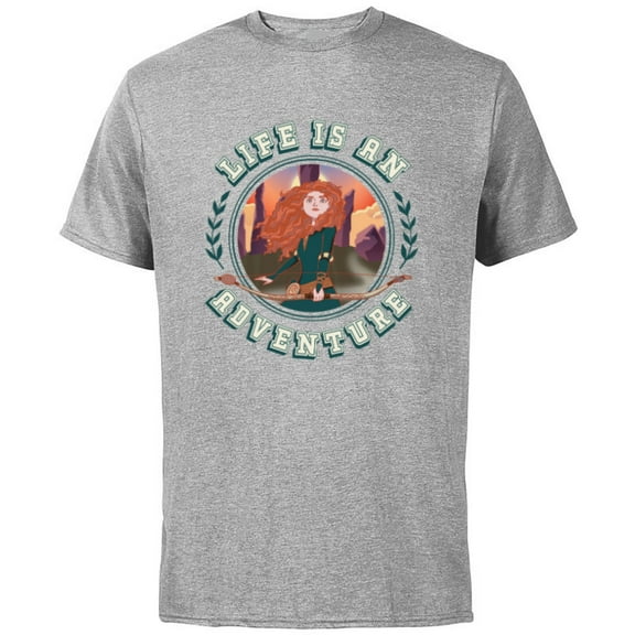 Disney Princess Merida Brave Life is an Adventure 2024 - Short Sleeve Cotton T-Shirt for Adults - Customized-Athletic Heather