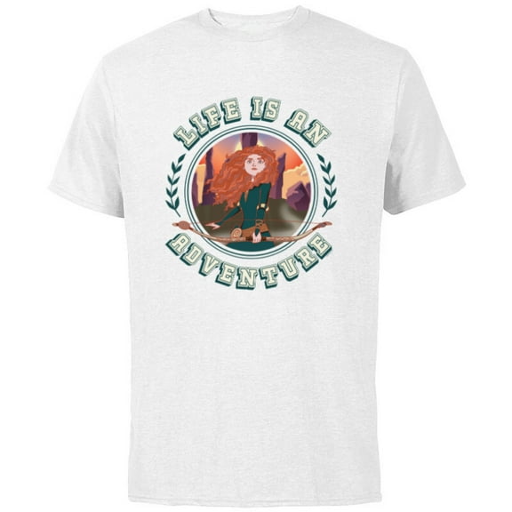 Disney Princess Merida Brave Life is an Adventure 2024 - Short Sleeve Cotton T-Shirt for Adults - Customized-White