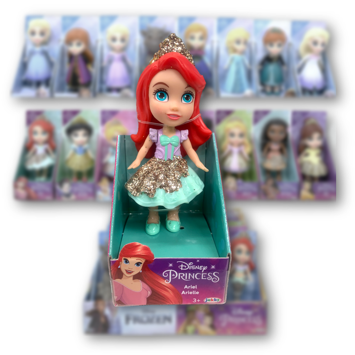Disney Princess Mini Poseable 3.5 Doll The Little Mermaid ARIEL with Legs  Packed in Clear Display Box 