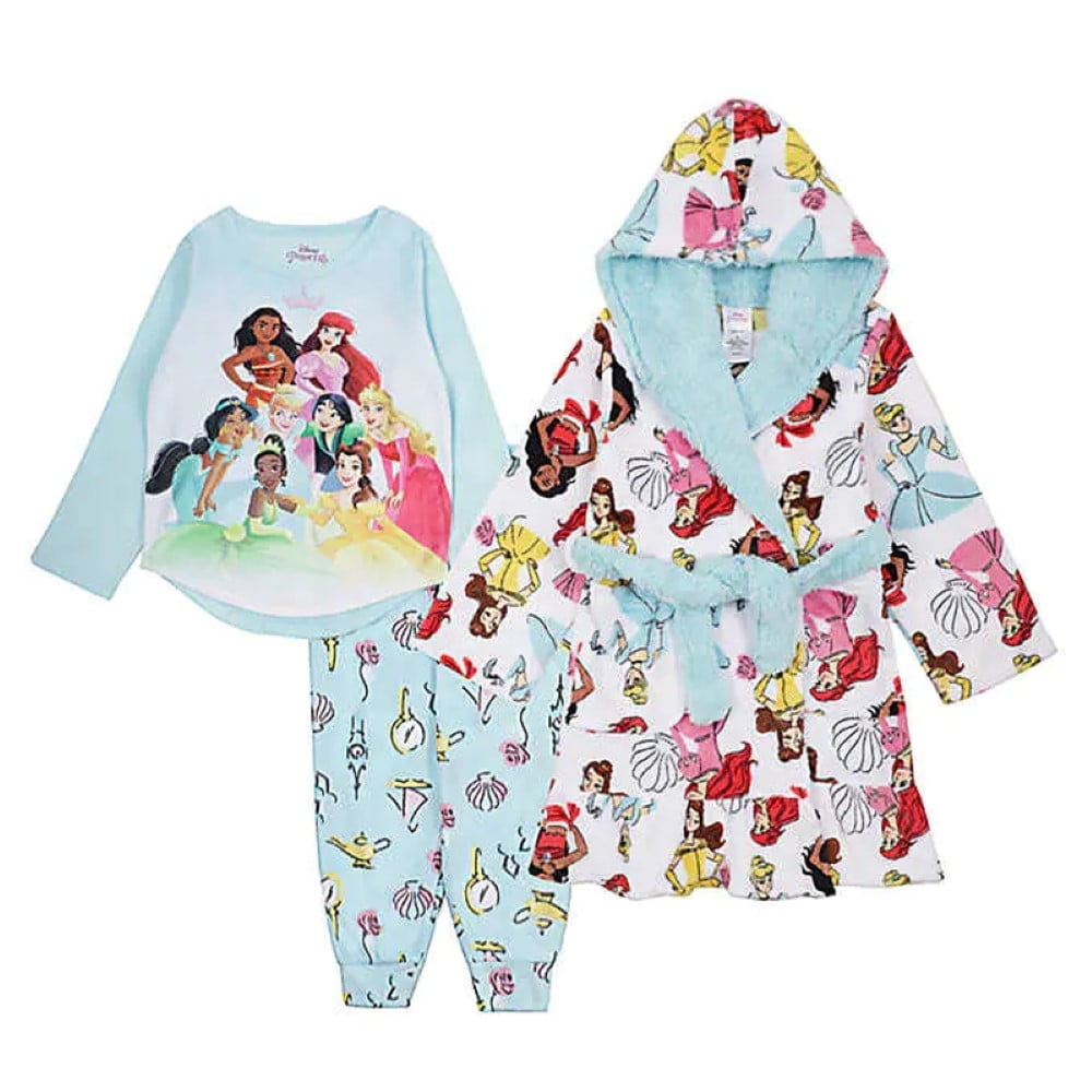 Disney Princess Minky Fleece Hooded Bathrobe and Pajama Set (5)