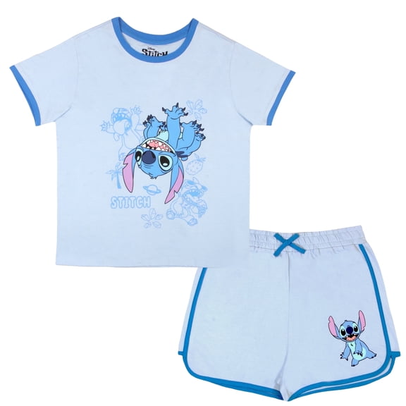 Disney Lilo & Stitch Girls' Short Set, Shirt & Shorts Outfit for Toddlers & Kids, Sizes 3T-16