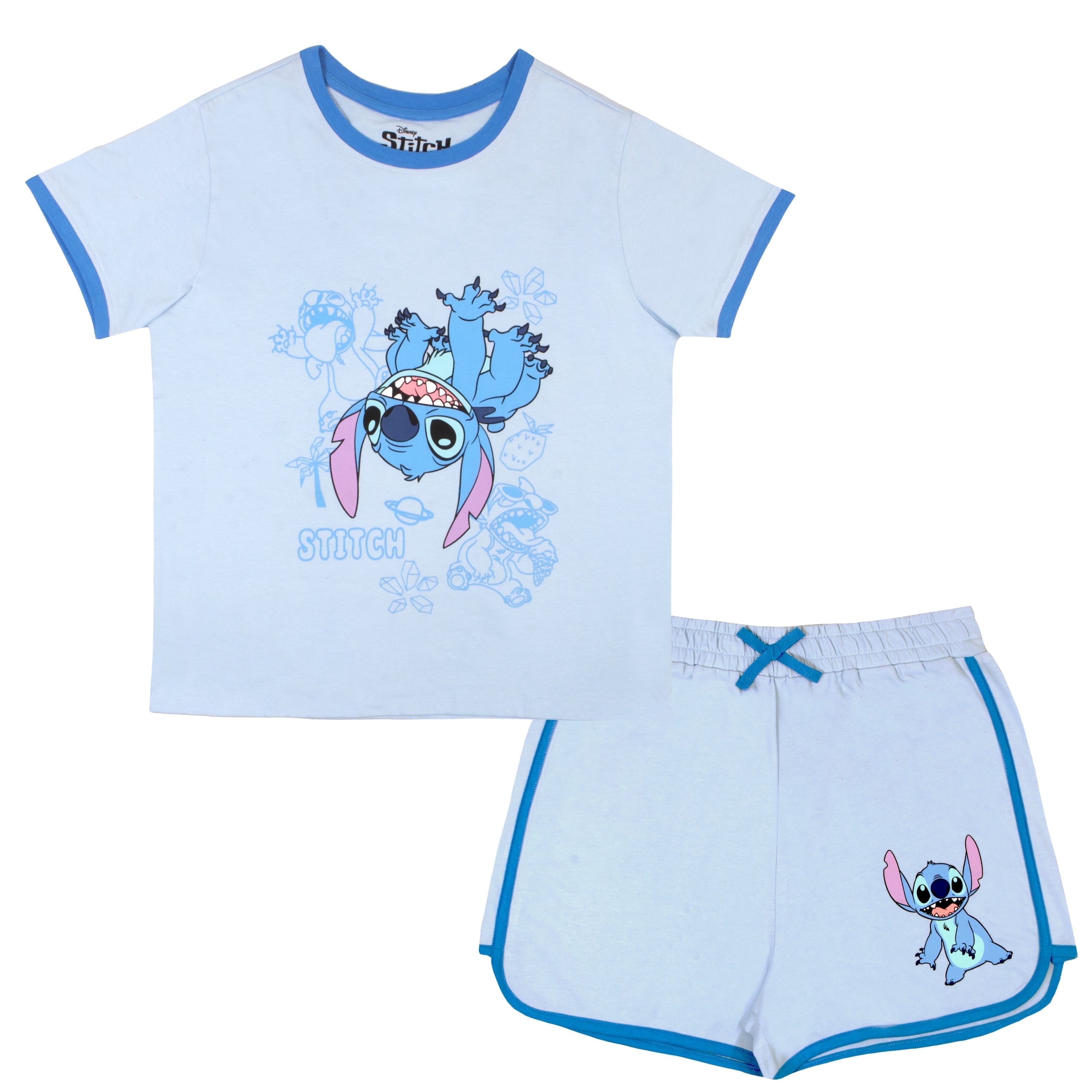 DISNEY Lilo & Stitch Girls' Short Set, Shirt & Shorts Outfit for Toddlers & Kids, Sizes 3T-16