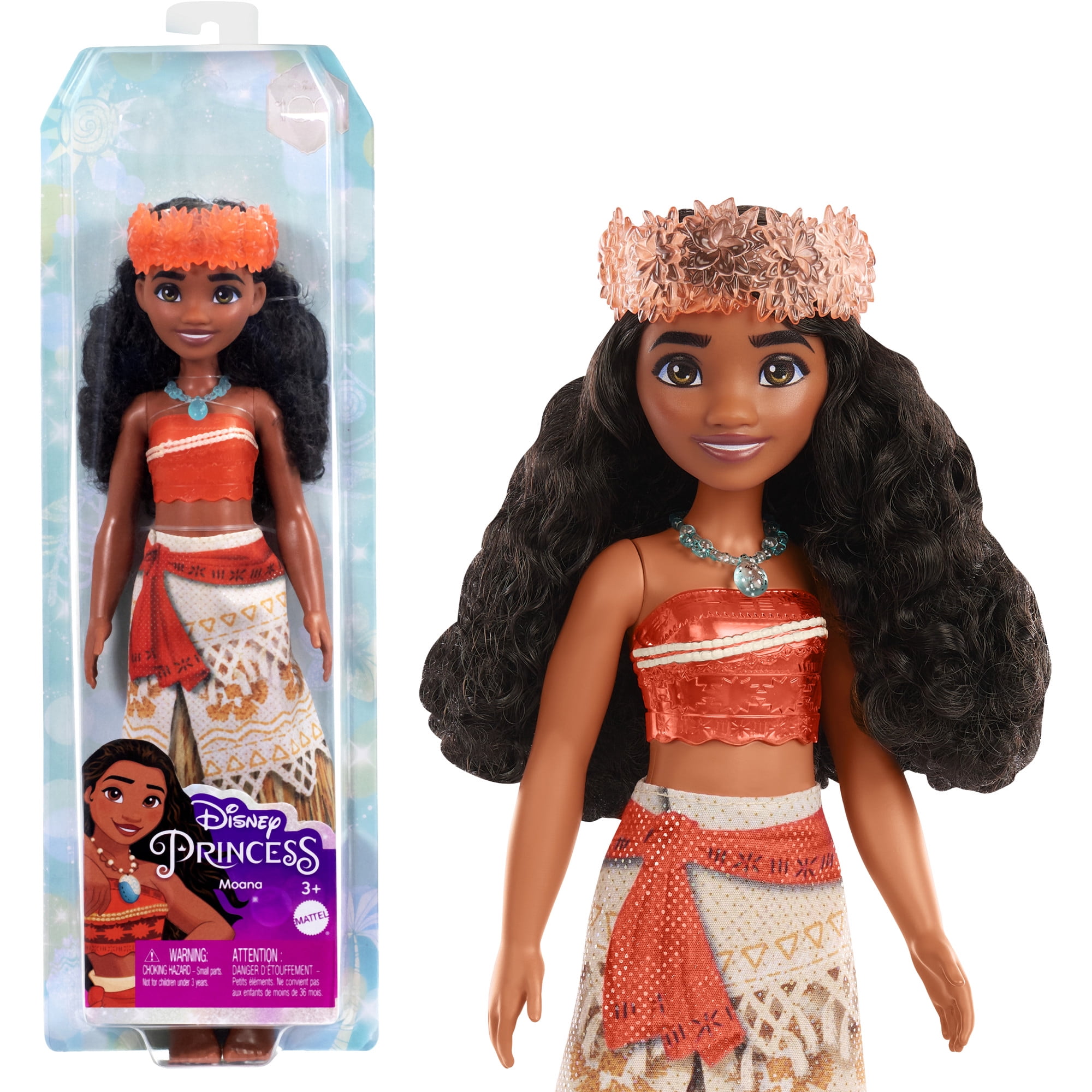Disney Princess Moana Fashion Doll 11 inch Posable with Signature Outfit Necklace and Headband Walmart