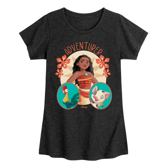 Disney Princess - Moana Adventurer - Girls Fitted Short Sleeve T-Shirt