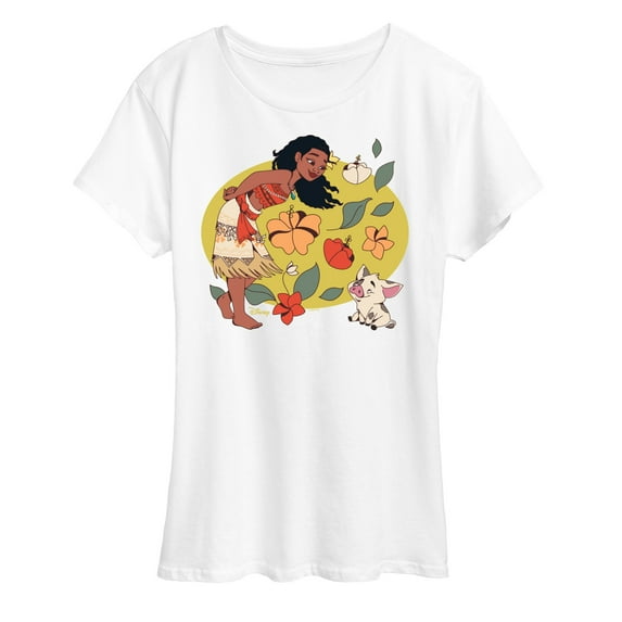 Disney Princess - Moana And Pua - Women's Short Sleeve Graphic T-Shirt