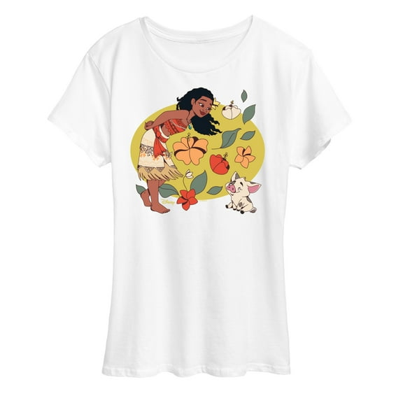 Disney Princess - Moana And Pua - Women's Short Sleeve Graphic T-Shirt