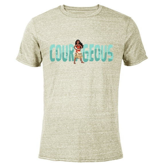 Disney Princess Moana Courageous - Short Sleeve Blended T-Shirt for Adults - Customized-Yellow