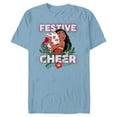 thumbnail image 1 of Disney Princess Moana Festive Cheer Holiday Standard - Short Sleeve Blended T-Shirt for Adults – Customized-Ocean Blue, 1 of 5