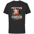 thumbnail image 1 of Disney Princess Moana Festive Cheer Holiday Standard - Short Sleeve Cotton T-Shirt for Adults - Customized-Black, 1 of 5