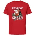 thumbnail image 1 of Disney Princess Moana Festive Cheer Holiday Standard - Short Sleeve Cotton T-Shirt for Adults - Customized-Red, 1 of 5