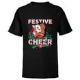 thumbnail image 1 of Disney Princess Moana Festive Cheer Holiday Standard - Short Sleeve T-Shirt for Kids – Customized-Black, 1 of 5