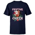 thumbnail image 1 of Disney Princess Moana Festive Cheer Holiday Standard - Short Sleeve T-Shirt for Kids – Customized-Navy, 1 of 5
