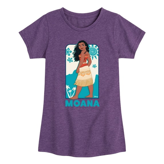 Disney Princess - Moana Full Body Portrait - Girls Fitted Short Sleeve T-Shirt