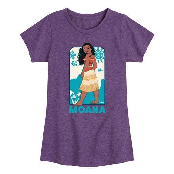 Disney Princess - Moana Full Body Portrait - Girls Fitted Short Sleeve T-Shirt