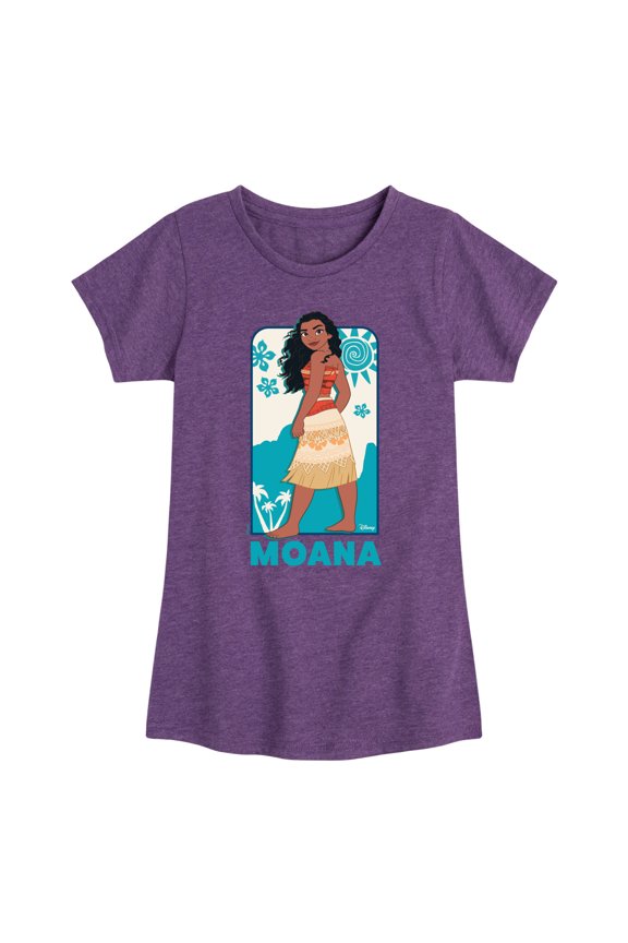 - Moana Full Body Portrait - Girls Fitted Short Sleeve T-Shirt