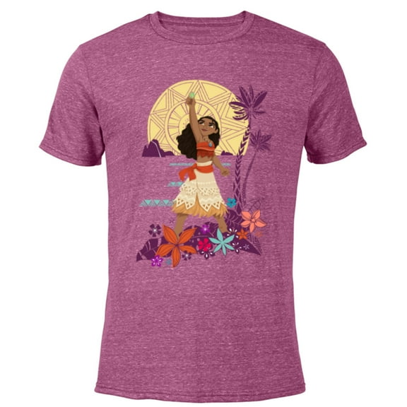 Disney Princess Moana Heart of Te Fiti - Short Sleeve Blended T-Shirt for Adults - Customized-Purple