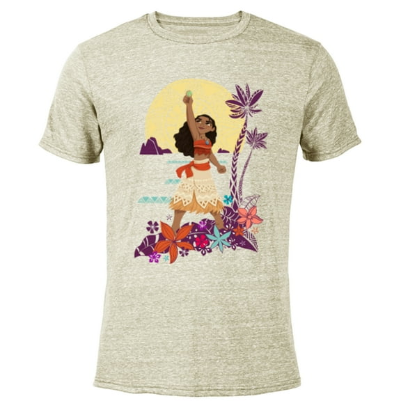 Disney Princess Moana Heart of Te Fiti - Short Sleeve Blended T-Shirt for Adults - Customized-Yellow