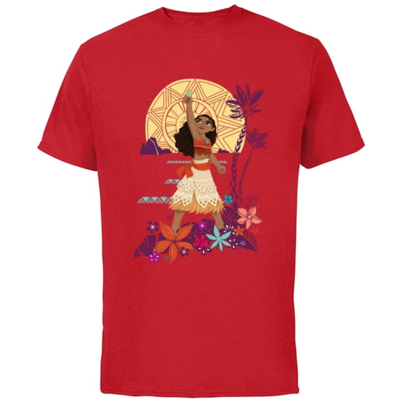 Disney Princess Moana Heart of Te Fiti - Short Sleeve Cotton T-Shirt for Adults - Customized-Red
