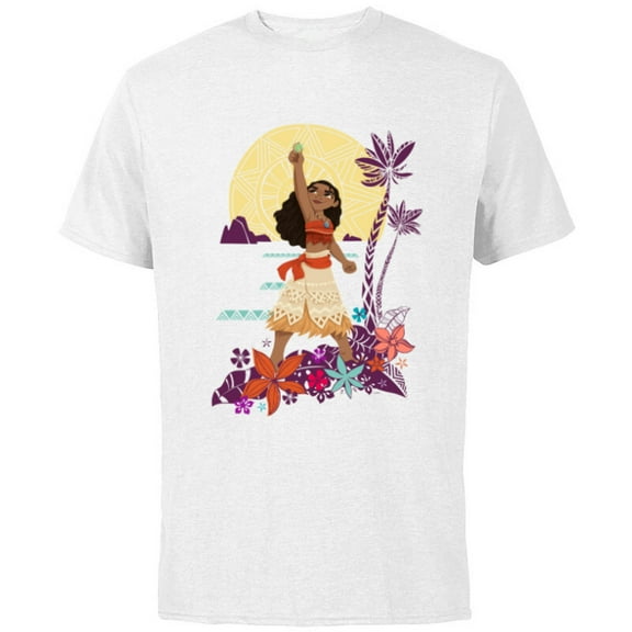 Disney Princess Moana Heart of Te Fiti - Short Sleeve Cotton T-Shirt for Adults - Customized-White