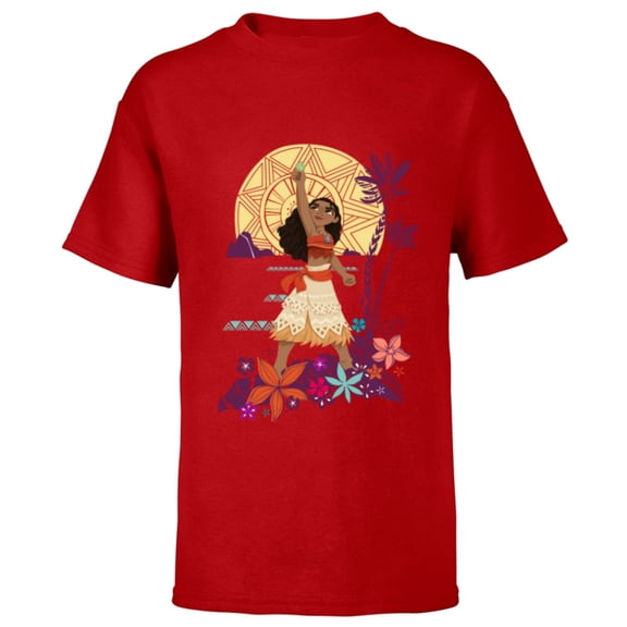 Disney Princess Moana Heart of Te Fiti - Short Sleeve T-Shirt for Kids - Customized-Red