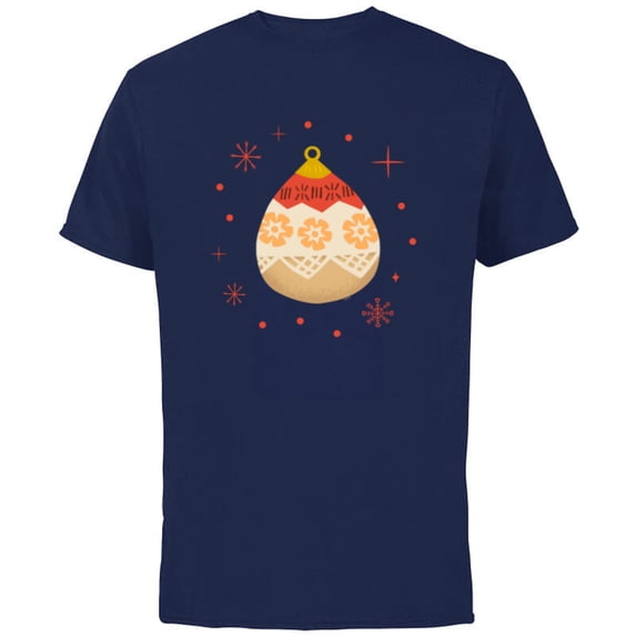 Disney Princess Moana Holiday Christmas Ornament - Short Sleeve Cotton T-Shirt for Adults - Customized-Navy