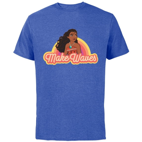 Disney Princess Moana Make Waves Rainbow - Short Sleeve Cotton T-Shirt for Adults - Customized-Royal Heather