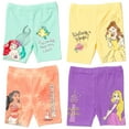 thumbnail image 1 of Disney Princess Moana Rapunzel Belle Big Girls 4 Pack Bike Shorts Toddler to Big Kid, 1 of 5