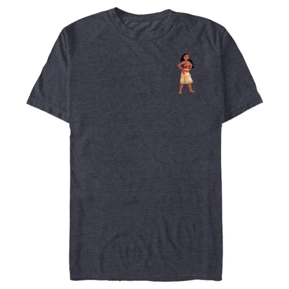 Disney Princess Moana Small Print - Short Sleeve Blended T-Shirt for Adults - Customized-Navy Heather