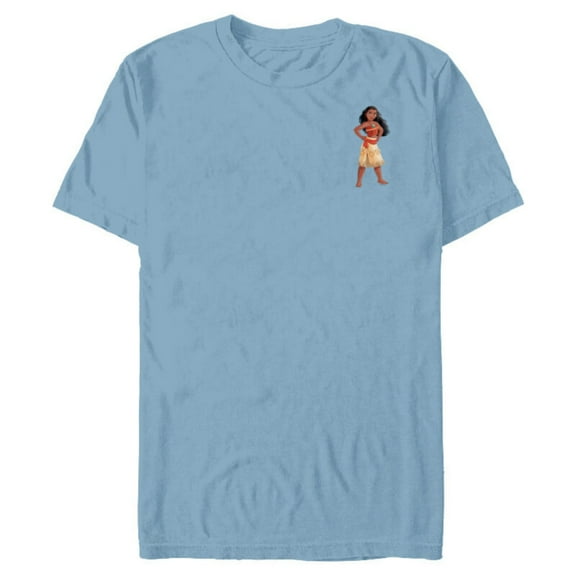 Disney Princess Moana Small Print - Short Sleeve Blended T-Shirt for Adults - Customized-Ocean Blue