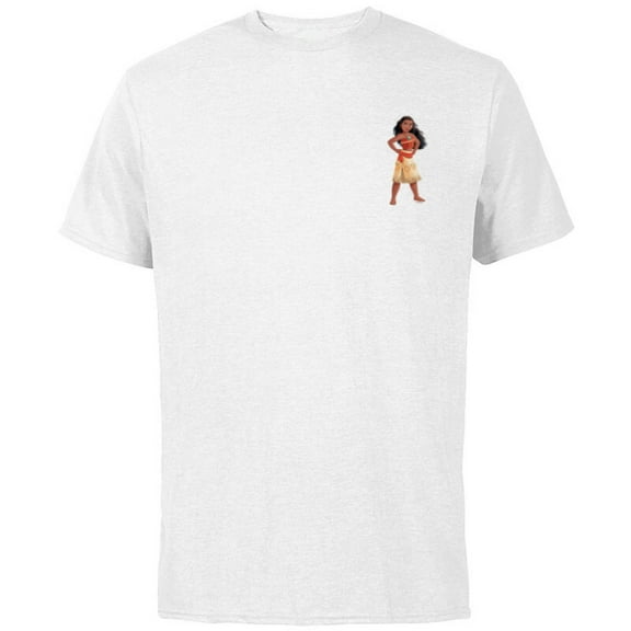 Disney Princess Moana Small Print - Short Sleeve Cotton T-Shirt for Adults - Customized-White